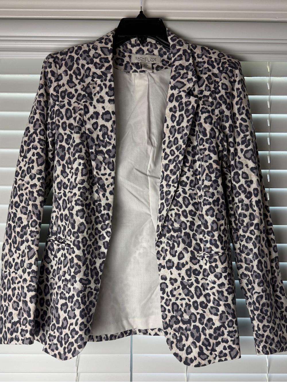 Rachel Zoe Women's Leopard Print Blazer - Gray & Black